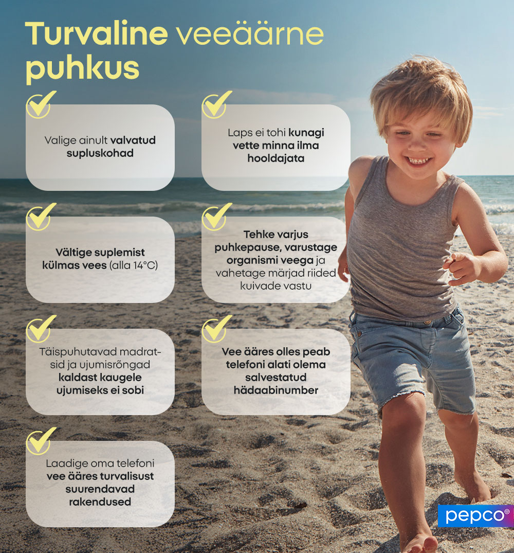 Turvaline veeäärne puhkus.