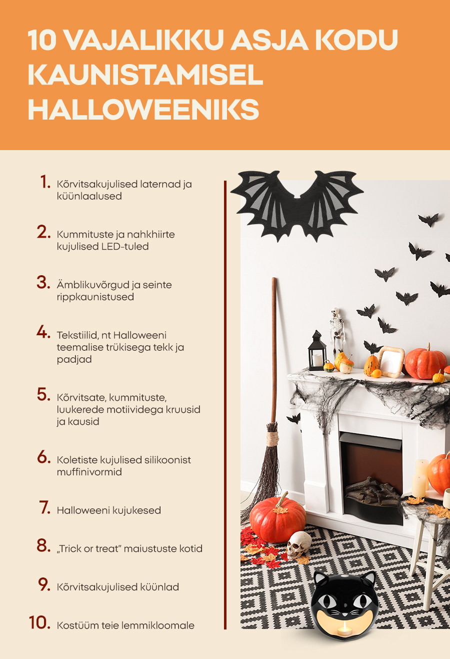 10 vajalikku asja kodu kaunistamisel Halloweeniks 