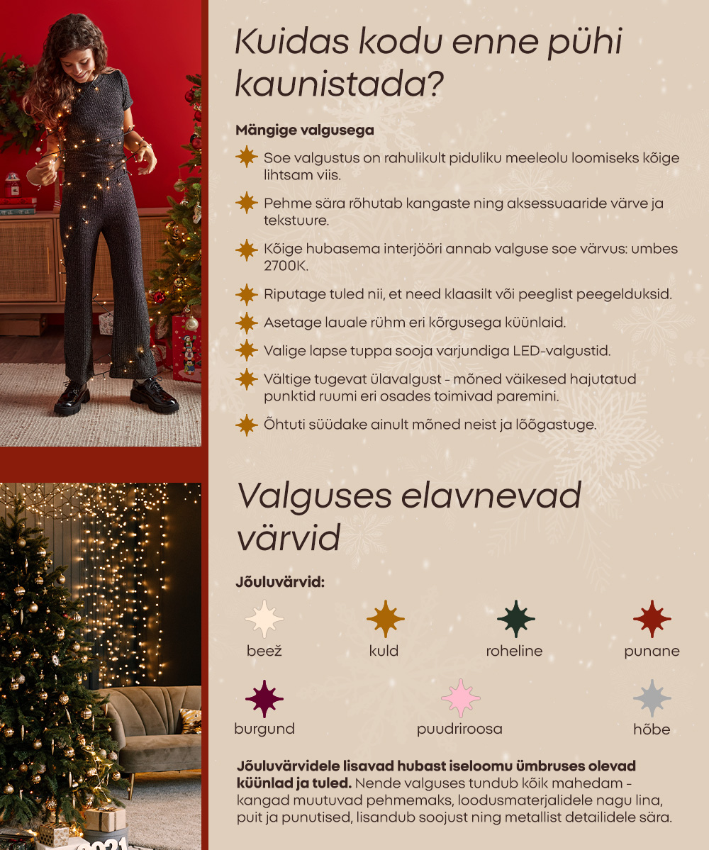 Kuidas kodu enne pühi kaunistada?; Valguses elavnevad värvid 